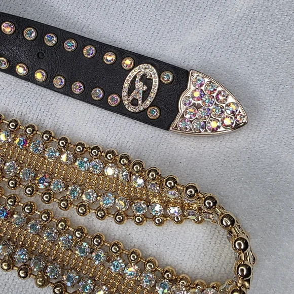 50) CHRISTINE ALEXANDER Swarovski Crystal Black Studded  display picture 1